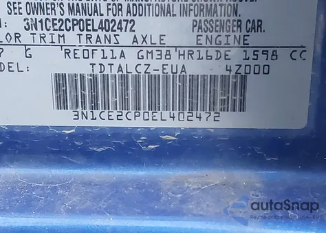 2014 Nissan Versa Note S Plus z USA, uszkodzony, nr VIN 3N1CE2CP0EL402472